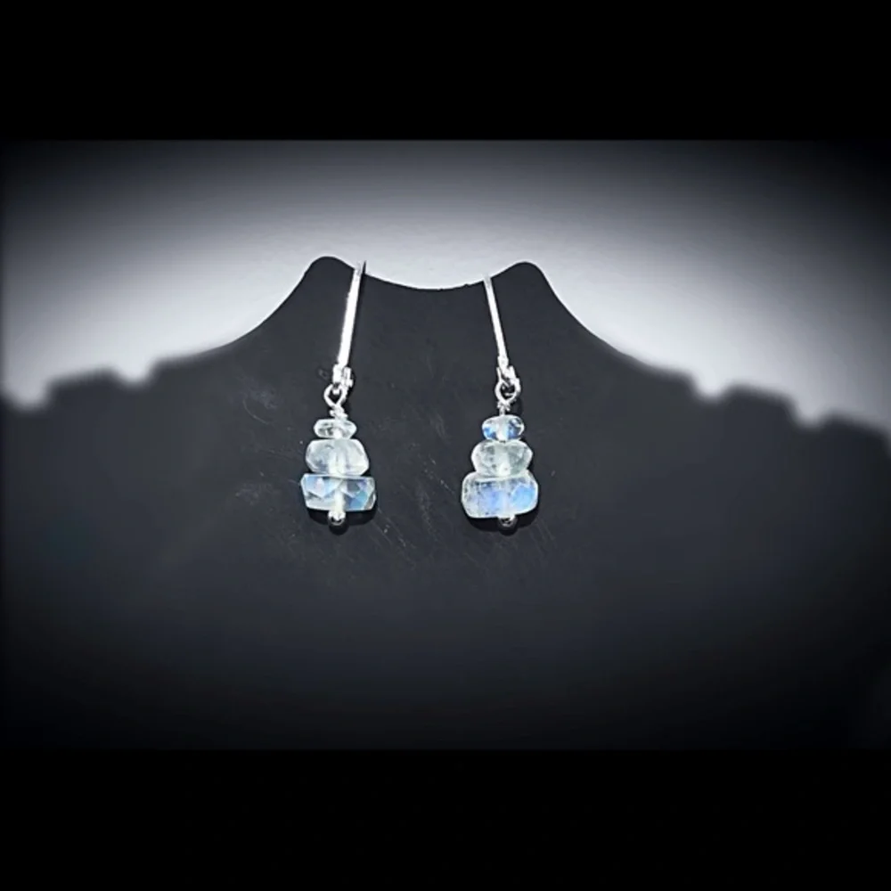 Genuine Moonstone & 925 Silver Earrings! - Picture 4 of 8
